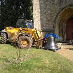 The new bell is moved to the church